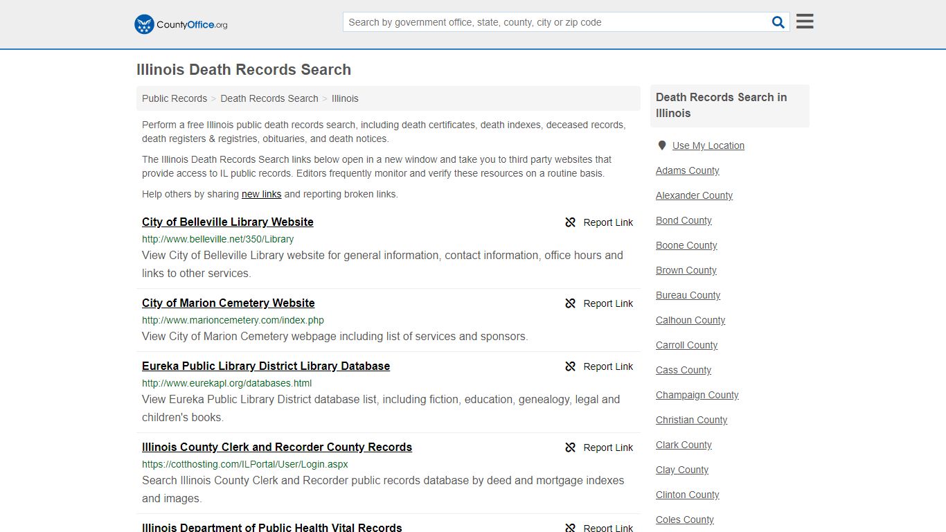 Death Records Search - Illinois (Death Certificates & Indexes)